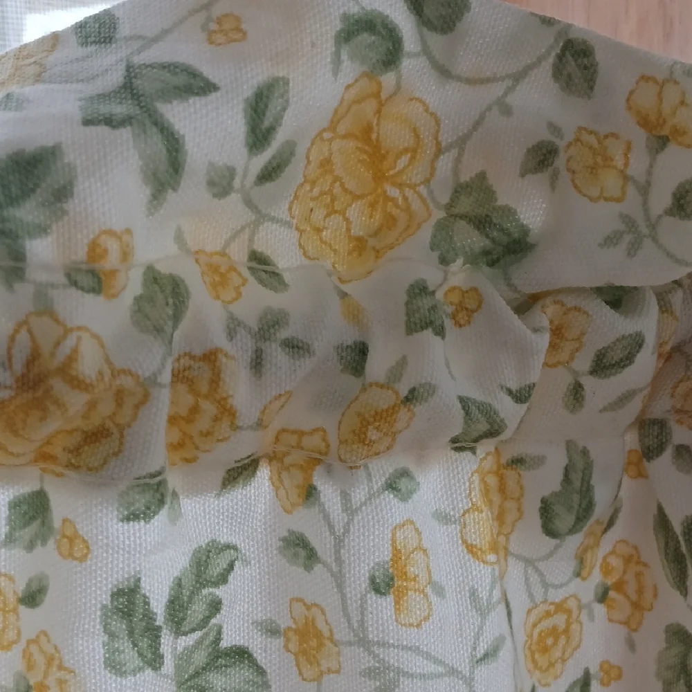 1 Set Waverly Garden Room Floral Yellow Tier Curtains 58